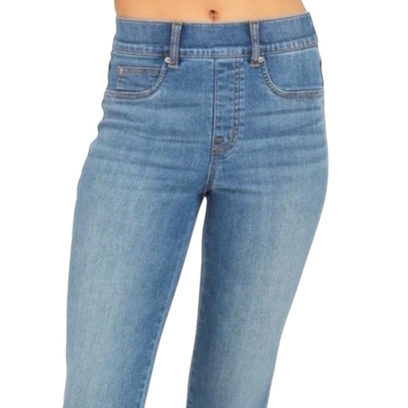 Spanx High Rise Straight Leg Pull On Stretch Jeans Vintage Indigo Womens 1X Tall - Picture 3 of 11